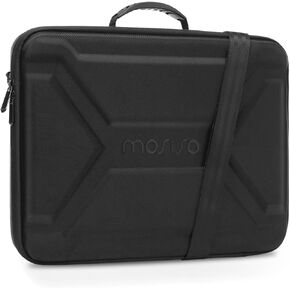 MOSISO Hard Shell Laptop Case for Men,15.6 inch Laptop Shoulder Bag Compatible with MacBook, HP, Dell, Lenovo, Asus, Notebook,16 inch Shockproof Computer Bag with 2 Separated Soft Pockets, Black