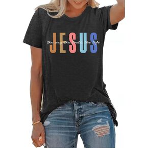 PECHAR Jesus Shirt Women Christian Religious Sayings T Shirts Jesus Faith Tops Bible Verse Shorts Sleeve Tee Shirts