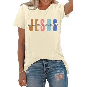 PECHAR Jesus Shirt Women Christian Religious Sayings T Shirts Jesus Faith Tops Bible Verse Shorts Sleeve Tee Shirts