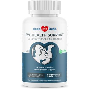Eye Support for Dogs - 90 Soft Chews - Dog Supplements for Vision, Eye Vitamins for Dogs, with Cod Liver Oil Antioxidant, Dog Omega Supplement, Omega 3 EPA and DHA Fatty Acids. (Soft Chew)