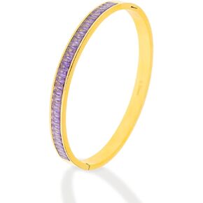 Gold Rhinestone Bangles Bracelets for Women, Chunky Crystal Stainless Steel Stackable Cuff Bracelet Prom Fashion Jewelry Gift