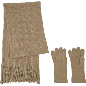 HILLSHADE Women's Scarf and Glove 2pc Set Cashmere-like Feel soft and warm for winter