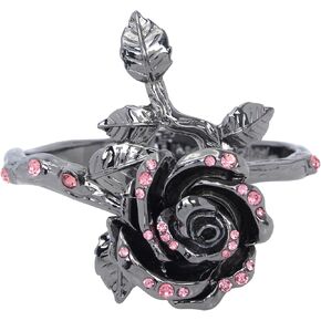 Betsey Johnson Womens Rose Bangle Bracelet