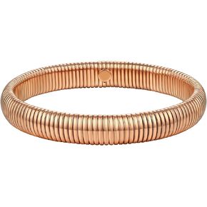 FOCALOOK Bangle Bracelets for Women, Gold Chunky Stretch Bracelet Stack, Flexible Wide Wristband Bracelet Trendy