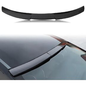Rear Window Spoiler Compatible with 2016-2021 Honda Civic Roof Spoiler, Gloss Black Painted (V Type)