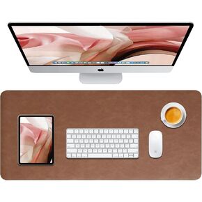 Leather Desk Pad Protector, Leather Mouse Pad, Dual-Sided PU Desk Pad, Laptop Mouse Mat, Waterproof Desk Writing Pad for Office and Home, 31.5" x 11.8", Green in Kuwait