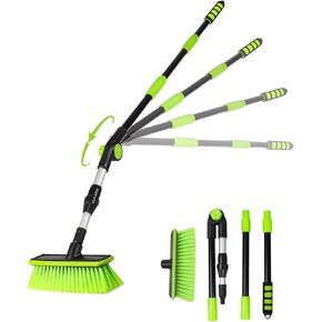 59" PBT 180°Rotatable Car Wash Brush with Long Handle New Process Not Easy to Produce Floating Hair Suitable for Snow Sweeping SUV MPV Truck Rv Caravan Indoor Outdoor Cleaning Window Wheel