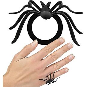 The Dreidel Company Spider Ring Toy, Costume Accessory, Halloween Party Favor 2" (144-Pack)