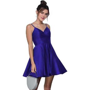 Short Homecoming Dresses Spaghetti Strap Satin Dresses for Women 2024 Party