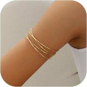 Minimalist Arm Bracelet Upper Arm for Women Gold Arm Cuff Upper Bracelet Stackable Arm Bangle Bracelet for Women Men