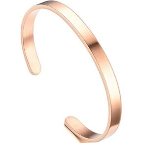 Jude Jewelers 4mm 6mm Width Stainless Steel Classic Simpe Plain Open Cuff Bangle Bracelet