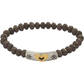 Alex and Ani Heart Stretch Bracelet,Two Tone,Two Tone,Bracelet, 6.5 inches to 8 inches