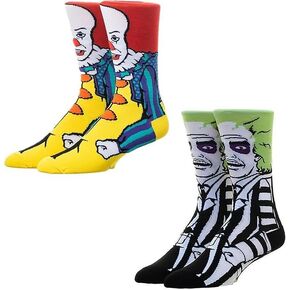 2 Pairs Fancy Crazy Print Socks Funny Socks for Men Novelty Sock Colorful Pattern Crew Fun Dress Socks Gift for Teen Dad Son