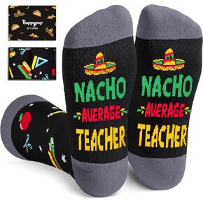 HAPPYPOP Teacher Appreciation Gifts Ideas - Funny Teacher Socks for Male Female Teachers, Christmas Valentines Day Gifts for Teachers