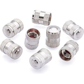 8PCS Metal Brass Tire Valve Stem Caps, with O-Ring Rubber Seal, Universal Tire Valve Stem Covers for Cars, SUV, Trucks, Bikes, Motorcycles, Bicycles(Silver)