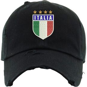 قبعة الأب من ALLNTRENDS Italia Soccer إيطاليا بعلم كأس العالم مطرزة بالأسى