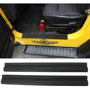 YOCTM ABS TJ Door Sill Protectors Guards Plate Entry Guard Kit for 97-06 Jeep Wrangler TJ Interior Accessories Full Protection Door Sill Guards Kit Protector Replacement, 2pcs/Set