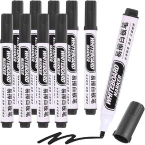 M&G Dry Erase Markers, 10 Pack Easy to Erase White Board Markers Low Odor Whiteboard Marker Fine Tip Marking Pens for Classroom Office Meeting Home, Red