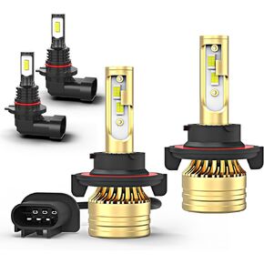 Fit For Ford F150 F250 F350 Light Bulbs 2004-2014,9008 H13 High&Low Beam+9145 Fog Light Bulbs,6000K White,500% Brightness,9008 9145 Light Bulbs,Plug and Play,Pack of 4