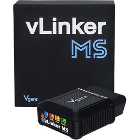 Vgate vLinker MS Bluetooth OBD2 Scanner Fixd Car Diagnostic Tool Code Reader CH-CAN and LS-CAN Work for iOS & Android & Windows, Black