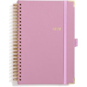 Blue Sky 2025 Weekly and Monthly Planner Calendar, January 2025 - December 2025, 5" x 8", Hardcover, Laminated Tabs, Wirebound, Storage Pocket, Imperial Rose (Imperial Rose- 2025, 5" x 8")