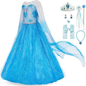 Funna Costume for Girls Princess Dress Up Costume Cosplay Fancy Party Blue