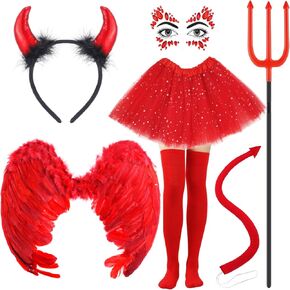 6 قطعة زي الملاك الأبيض مجموعة أجنحة ريش الملاك هالو عقال الجوارب العالية العصا توتو تنورة للفتيات تأثيري in Kuwait