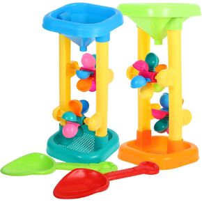 Ciieeo Beach Sand Toy: 1 Set Children Sand and Water Wheel Toy - Water Wheel Beach Tool Kit Kids Beach Hourglass Toy