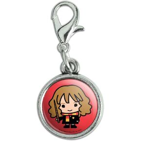 Harry Potter Cute Chibi Hermione Character Antiqued Bracelet Pendant Zipper Pull Charm with Lobster Clasp