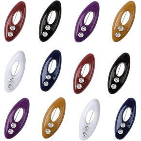 12PCS Hijab Pins, Colorful Plastic Scarf Safety Pin with Rhinestone Hollow Oval Scarf Pin for Fastening Scarves and Sweaters Hijab Accessories for Women Muslim Girls
