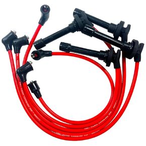 Spark Plug Wire Set Compatible with Honda Civic Accord Del Sol EG EK EJ D15 D16 Spiral Core 92-00 Ignition Cable