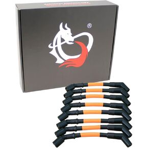 DRAGON FIRE PERFORMANCE Orange Silicone Sleeved Street Series High Performance Spark Plug Wire Set For 1999-2017 Chevrolet GM Chevy LS LSX LS1 LS2 LS3 LS6 LS7 Round or Square Coils OEM Fit PWLS-OS-DF