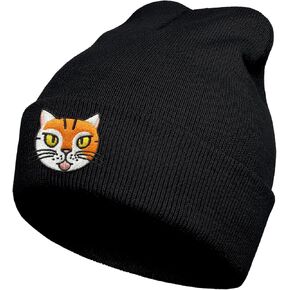 Cute Funny Cat Knit Beanies, Fashion Cozy Hat for Cat Lovers, Winter Beanie for Women and Men
