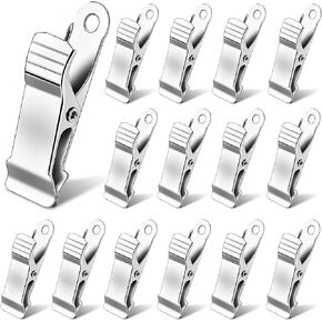 20 PCS Metal Mini Clamps Small Metal Clips Alligator Clips 1/2 Inch Smooth Mini Clips Wall Clips for Hanging 7/16 Inch Capacity Spring Clamps for Work Clothes Curtain Socks Pictures (Silver)