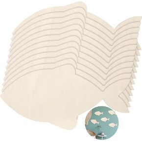 12 Pack 12 Inch Fish Craft Blank Fish Cutout Unfinished Wood Fishes Slices Wooden Fishes for Crafts Fish Shaped Ornaments Door Hanger Decor for Outdoor Home House Wall Decor