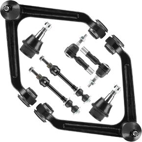 Front Upper Control Arm w/Ball Joint for Dodge Ram 1500 2002-2005 RWD, Sway Bar End Link + Outer Tie Rod, Suspension Kit K7424 K7411 K7400 ES3538, 8Pcs
