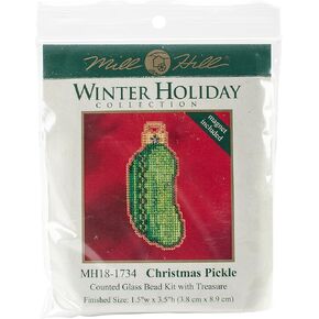 Mill Hill Christmas Pickle Beaded Counted Cross Stitch Christmas Ornament Kit 2017 Winter Holiday MH181734