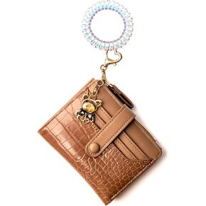 Wallet Keychain Wristlet for Women Card Holder with Bracelet and Cute Key Chains Accessories Girl Small Wallets