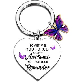 Inspirational Gifts For Women Butterfly Keychain Small Gifts Encouragement Sometimes You Forget You're Awesome