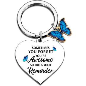 Inspirational Gifts For Women Butterfly Keychain Small Gifts Encouragement Sometimes You Forget You're Awesome