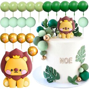 JeVenis Lion Cake Topper Lion Cake Topper Lion Birthday Decorations Safari Animal Cake Toppers Safari Cake Topper Wild One Cake Topper Jungle Safari Baby Shower Cake Decorations