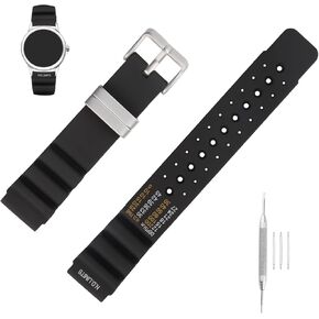 Rubber 24mm Watch Bands Compatible Fit for Citizen Replacement Silicone Watch Strap Wirstband Bracelet with Deployment Buckle For Men and Women