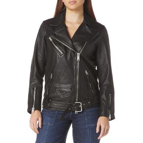 AllSaints Women's Billie Relaxed Fit Leather Biker Jacket
