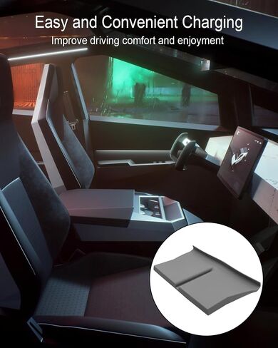 Wireless Charger Mat Fit for Tesla Cybertruck 2023 2024, Car Center Console Anti Slip Protective Pad, Grey in Saudi Arabia