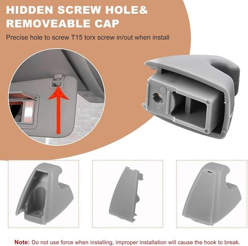 2 PCS Sun Visor Support Retainer Clip, 95994975 95994976 Sun Visor Hook Clip Bracket Replacement, Sunvisor Holder Hook for Cruze 2011-2016 Verano 2012-2017, Car Accessories (Beige) in Kuwait