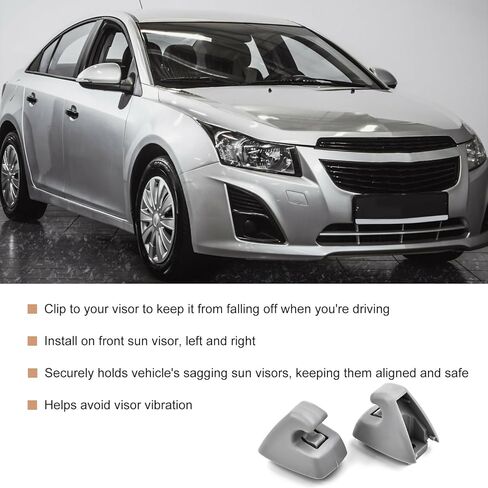 2 PCS Sun Visor Support Retainer Clip, 95994975 95994976 Sun Visor Hook Clip Bracket Replacement, Sunvisor Holder Hook for Cruze 2011-2016 Verano 2012-2017, Car Accessories (Beige) in Kuwait