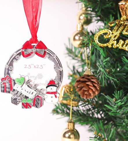 2023 Christmas Tree Ornaments Home Decor Christmas Decorations Xmas Gifts Decorations Holiday Keepsake Gift Pendant Can Insert Photos (Gold-Gift) in Saudi Arabia