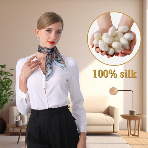 100% وشاح حريري التوت 21 × 21 بوصة وشاح مربع صغير للنساء للنوم الليلي in Kuwait