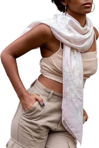 100% Pure Silk Designer 100x100cm square fashion scarf, head wrap for sleeping, hijab, women and men, lightweight in Saudi Arabia