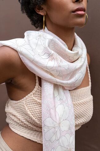 100% Pure Silk Designer 100x100cm square fashion scarf, head wrap for sleeping, hijab, women and men, lightweight in Saudi Arabia